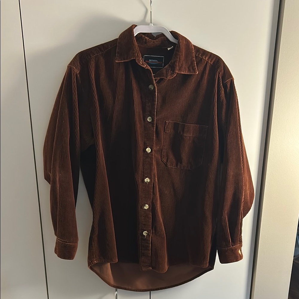 Vintage Unisex Brown Corduroy Shirt